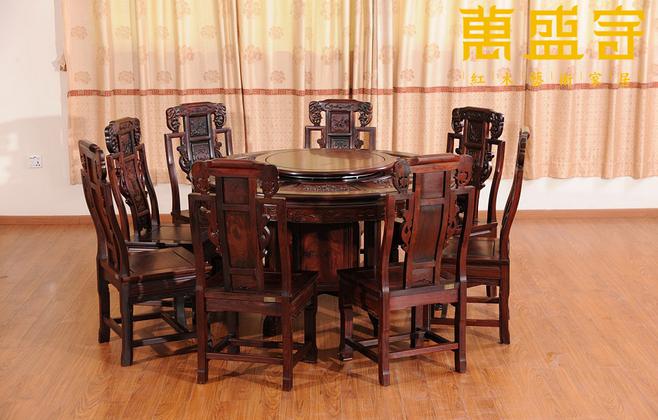 大紅酸枝福祿壽圓臺