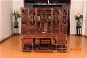 大紅酸枝竹節(jié)書柜